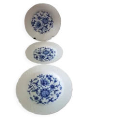 Lot de 3 assiettes creuses, Echt Cobalt Germany