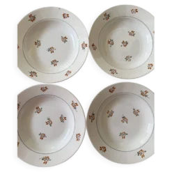 Lot de 4 assiettes creuses en céramique