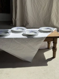 Lot de 5 assiettes creuses en faïence à décor floral couleur lavande H4 D23