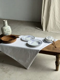 Lot de 5 assiettes creuses en faïence à décor floral couleur lavande H4 D23
