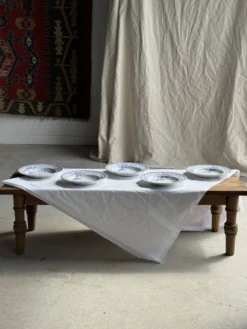 Lot de 5 assiettes creuses en faïence à décor floral couleur lavande H4 D23