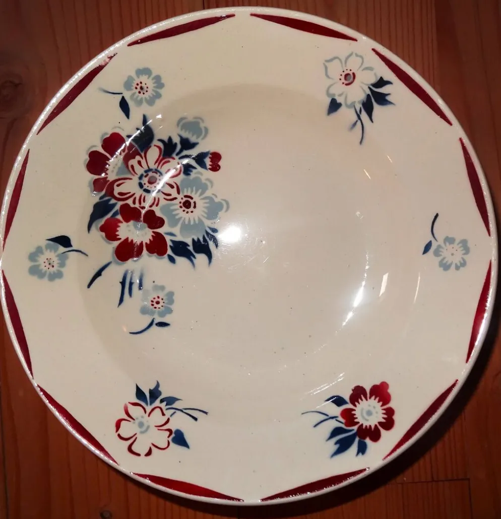 Lot de 8 assiettes creuses K et G Lunéville modèle "Evreux"