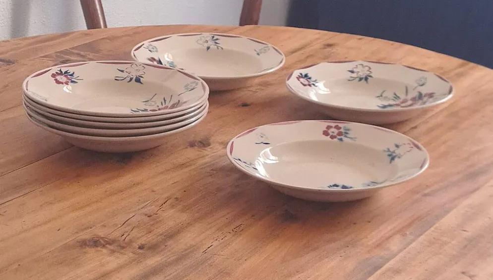 Lot de 8 assiettes creuses K et G Lunéville modèle "Evreux"