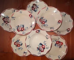 Lot de 8 assiettes creuses K et G Lunéville modèle