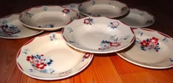 Lot de 8 assiettes creuses K et G Lunéville modèle
