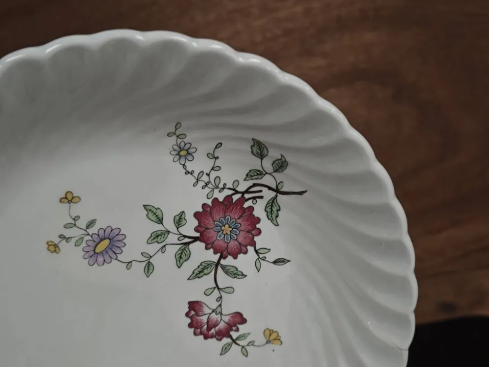 Lot de 6 assiettes creuses KG Lunéville Service Fleurs des Indes