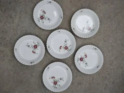 Lot de 6 assiettes creuses KG Lunéville Service Fleurs des Indes