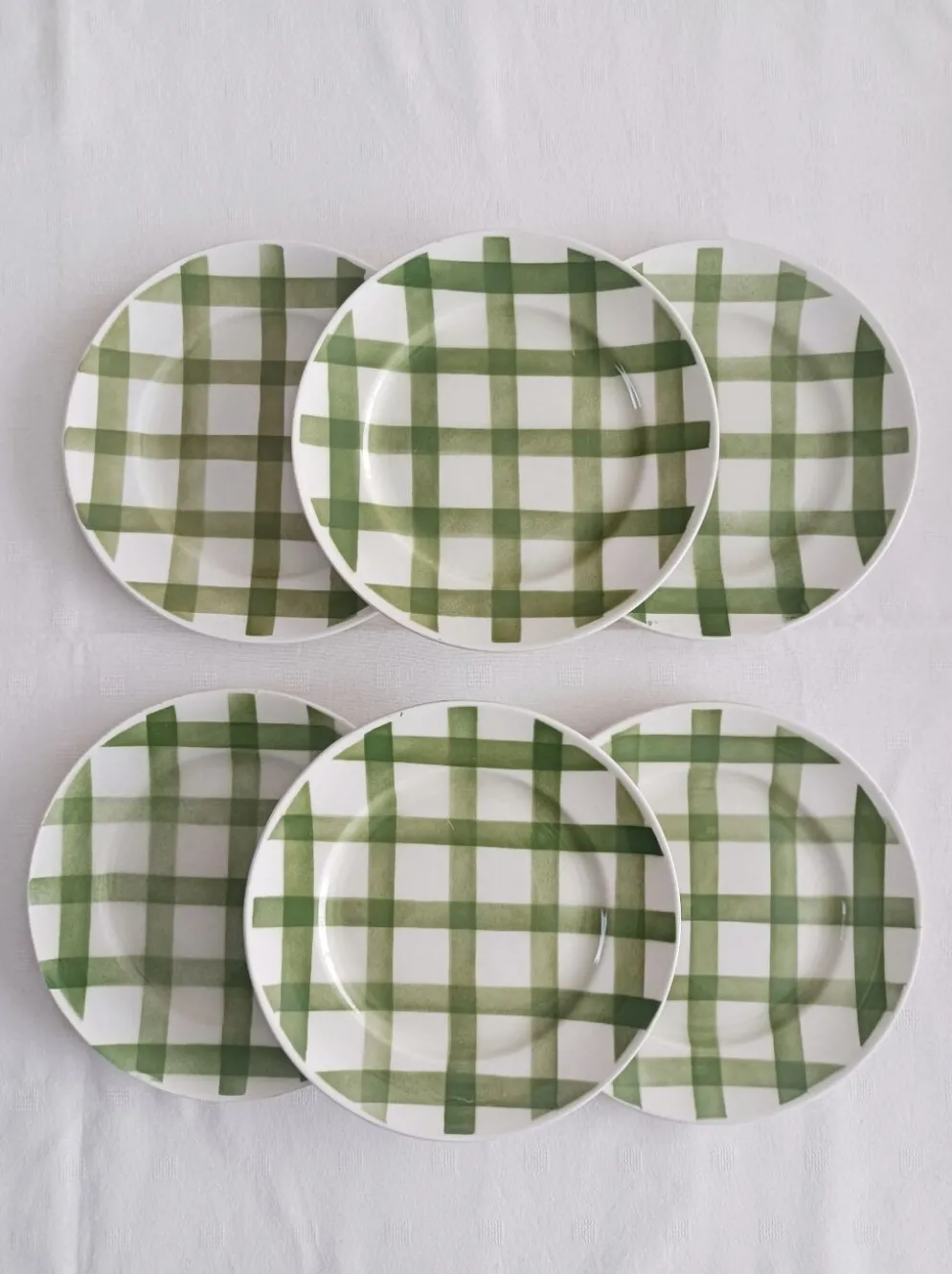 Lot de 6 assiettes creuses Moulin des loups, Nappe