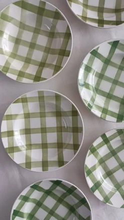 Lot de 6 assiettes creuses Moulin des loups, Nappe