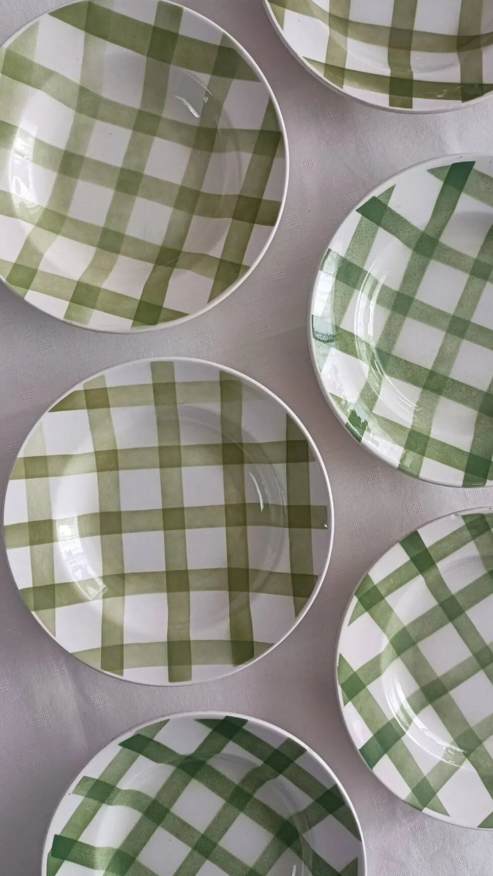 Lot de 6 assiettes creuses Moulin des loups, Nappe
