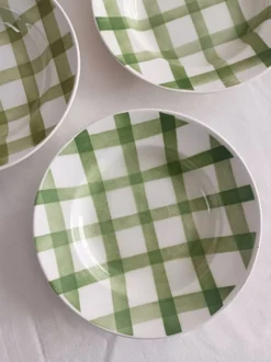 Lot de 6 assiettes creuses Moulin des loups, Nappe
