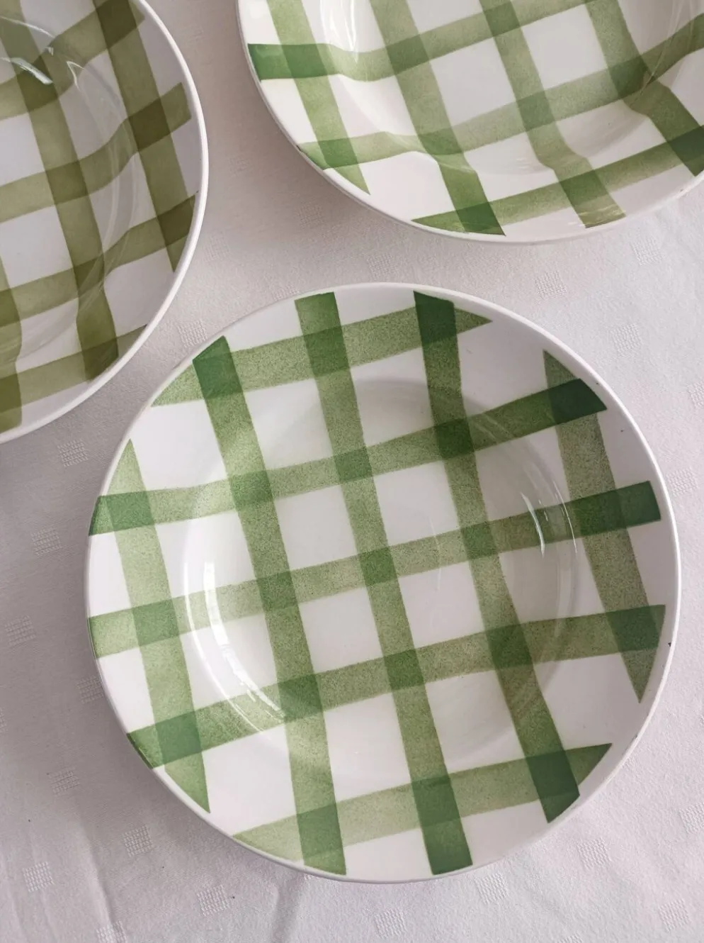 Lot de 6 assiettes creuses Moulin des loups, Nappe