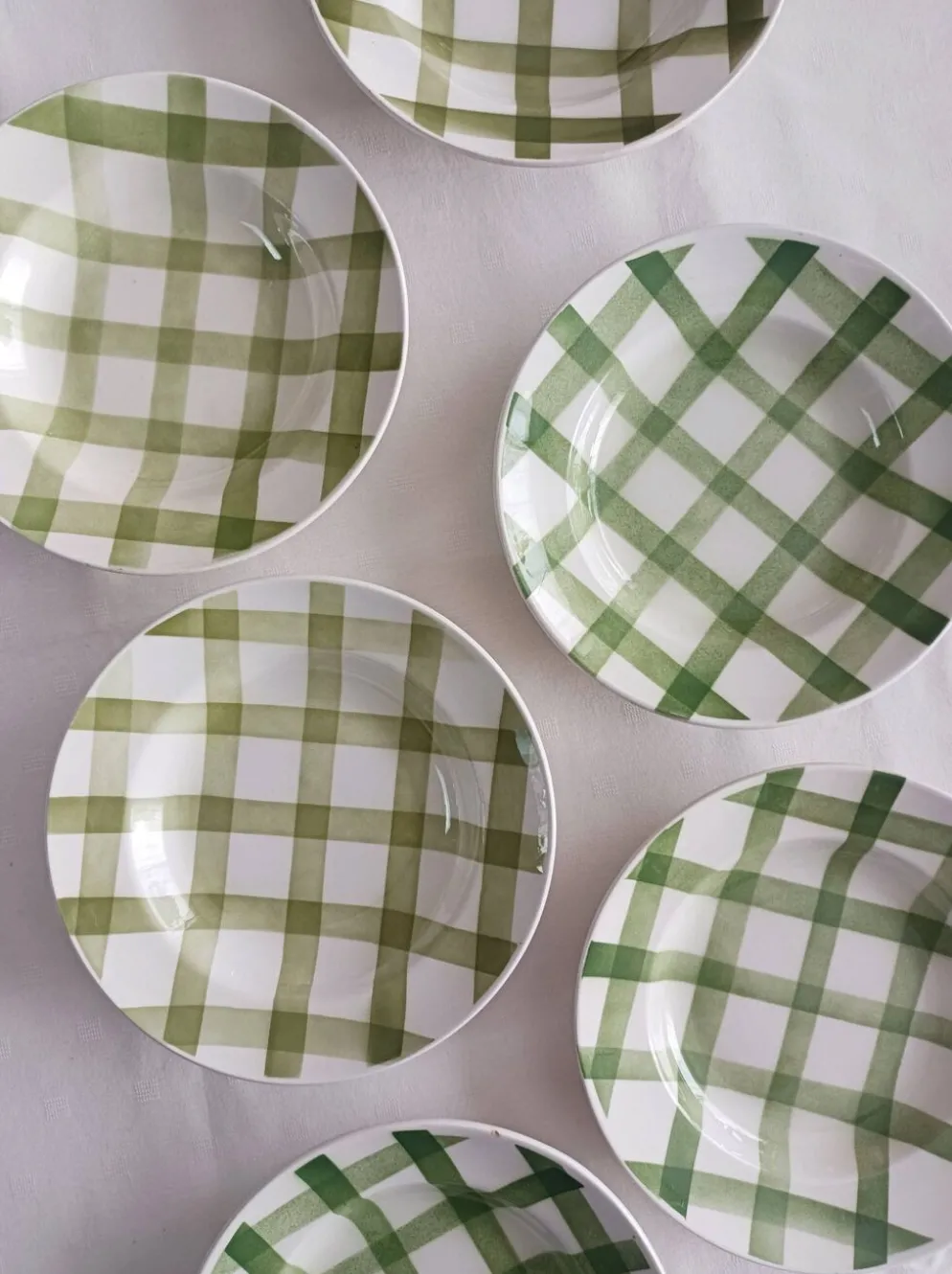 Lot de 6 assiettes creuses Moulin des loups, Nappe