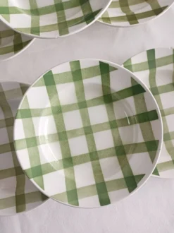 Lot de 6 assiettes creuses Moulin des loups, Nappe