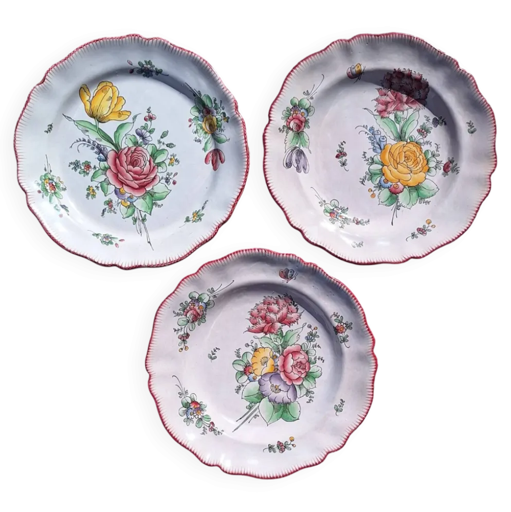 Lot de 3 assiettes creuses Roullet Roneleau Angoulême