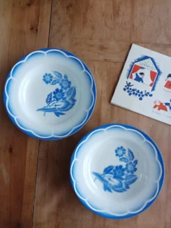 Lot de 2 assiettes creuses Sarreguemines, André