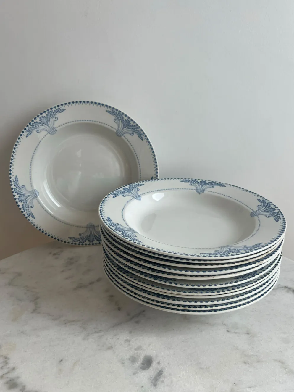 Lot de 12 assiettes creuses Service Windsor Creil et Montereau