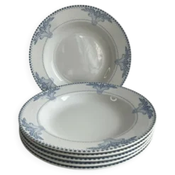 Lot de 6 assiettes creuses Service Windsor Creil et Montereau
