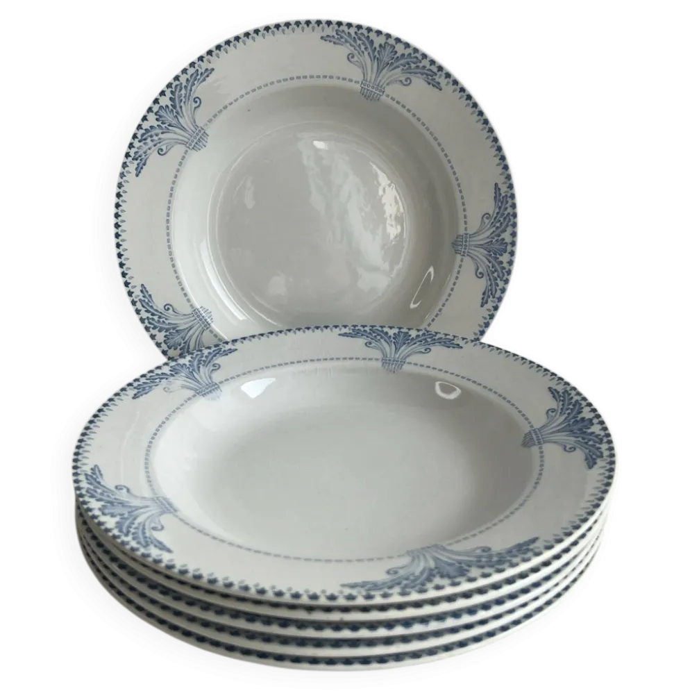 Lot de 6 assiettes creuses Service Windsor Creil et Montereau