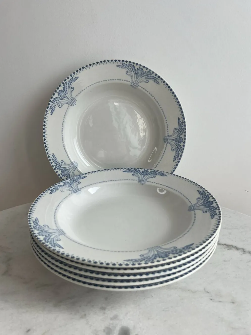Lot de 6 assiettes creuses Service Windsor Creil et Montereau