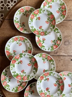 Lot de 11 assiettes creuses vintage Eric de Moulin des Loups
