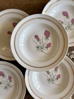 Lot de 6 assiettes creuses vintage - Moulin des Loups