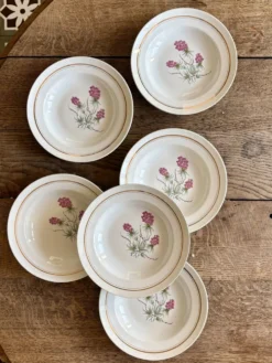 Lot de 6 assiettes creuses vintage - Moulin des Loups