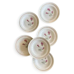 Lot de 6 assiettes creuses vintage - Moulin des Loups