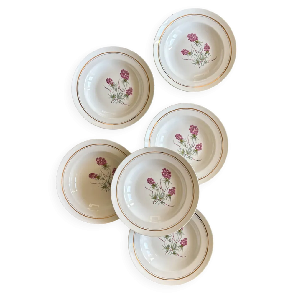 Lot de 6 assiettes creuses vintage - Moulin des Loups