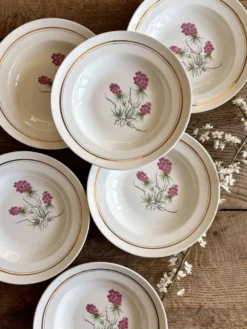 Lot de 6 assiettes creuses vintage - Moulin des Loups