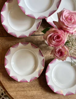 Lot de 6 assiettes creuses vintage en porcelaine