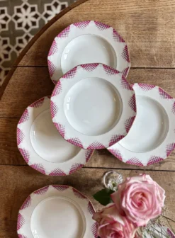 Lot de 6 assiettes creuses vintage en porcelaine