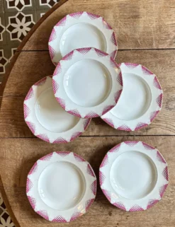 Lot de 6 assiettes creuses vintage en porcelaine