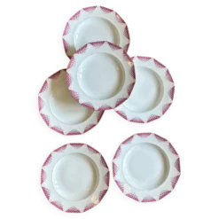 Lot de 6 assiettes creuses vintage en porcelaine