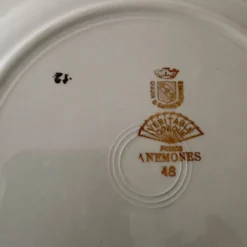 Lot de 6 assiettes creuses vintage, décors Anémone de Digoin Sarreguem