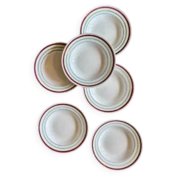 Lot de 6 assiettes creuses vintage, modèles Gildas