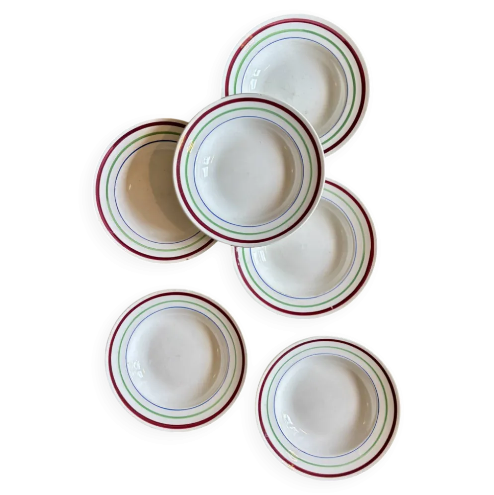 Lot de 6 assiettes creuses vintage, modèles Gildas