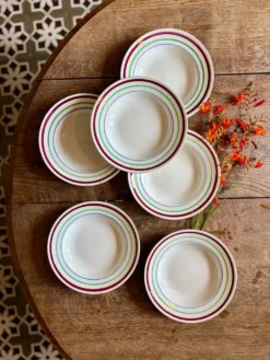 Lot de 6 assiettes creuses vintage, modèles Gildas