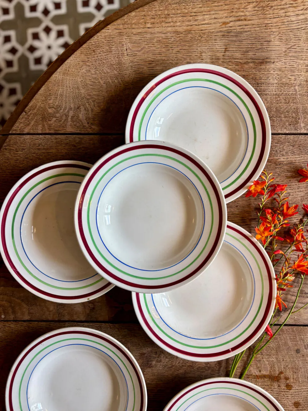 Lot de 6 assiettes creuses vintage, modèles Gildas