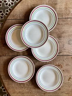Lot de 6 assiettes creuses vintage, modèles Gildas