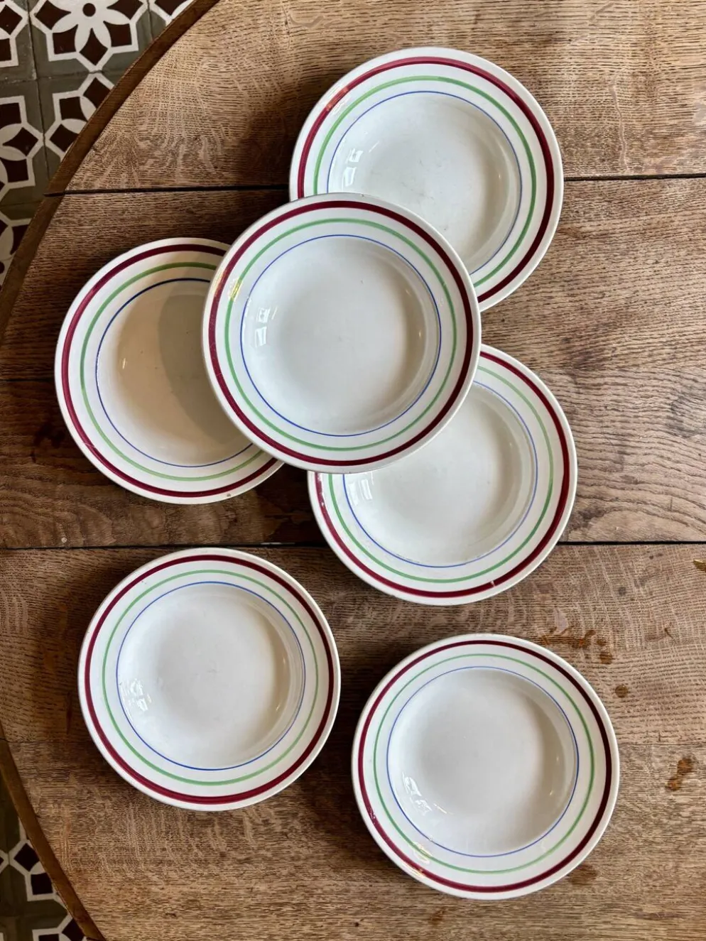Lot de 6 assiettes creuses vintage, modèles Gildas