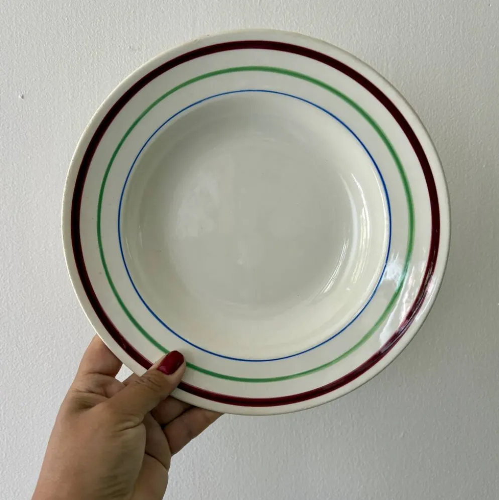 Lot de 6 assiettes creuses vintage, modèles Gildas