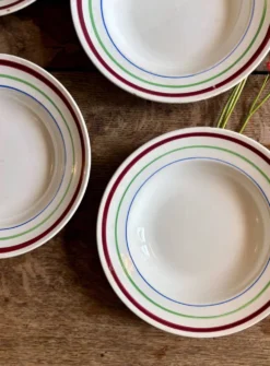 Lot de 6 assiettes creuses vintage, modèles Gildas