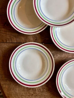 Lot de 6 assiettes creuses vintage, modèles Gildas