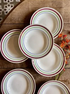 Lot de 6 assiettes creuses vintage, modèles Gildas
