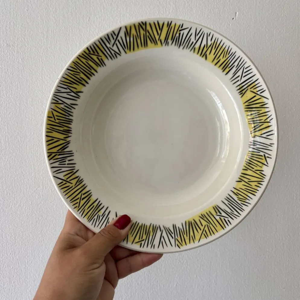 Lot de 10 assiettes creuses vintage, modèles Monico de Digoin/Sarregue