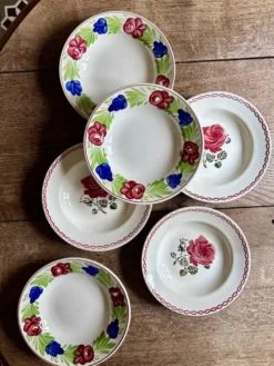 Lot de 6 assiettes creuses vintage (L2)