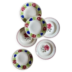 Lot de 6 assiettes creuses vintage (L2)