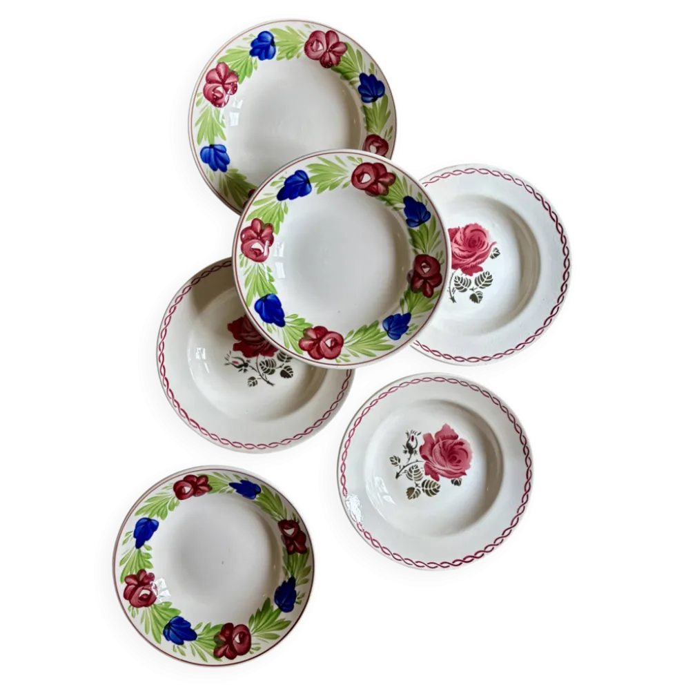 Lot de 6 assiettes creuses vintage (L2)