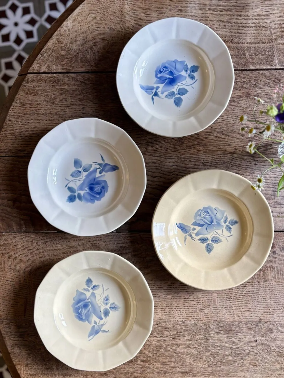 Lot de 4 assiettes creuses vintage Digoin